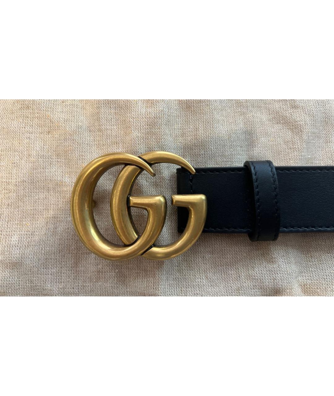 GUCCI Черный кожаный ремень, фото 3