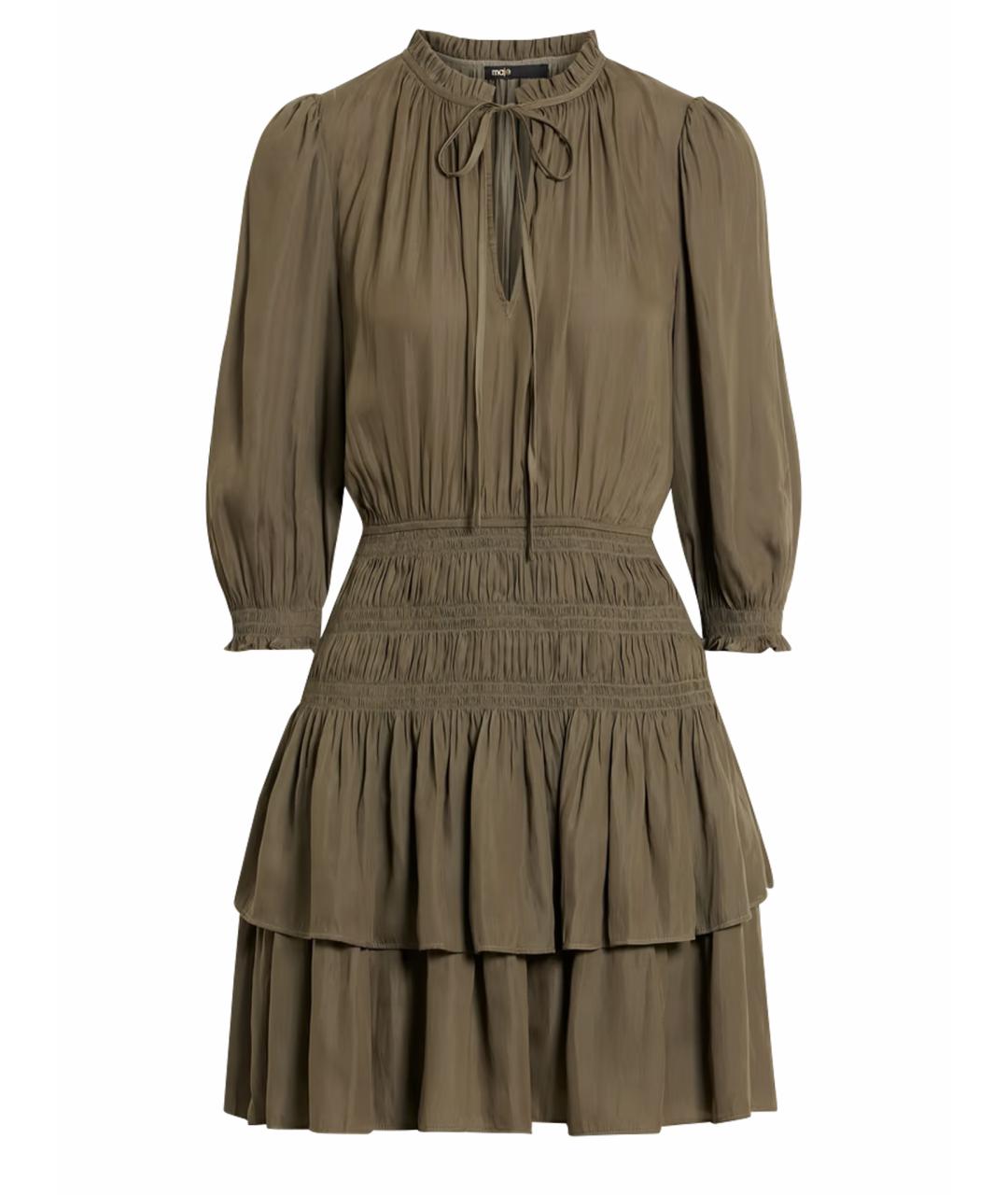 MAJE Хаки полиэстеровое повседневное платье, фото 1