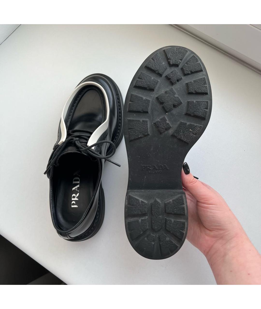 PRADA Черные кожаные ботинки, фото 6