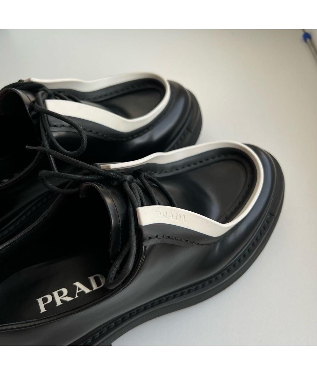 PRADA Черные кожаные ботинки, фото 3