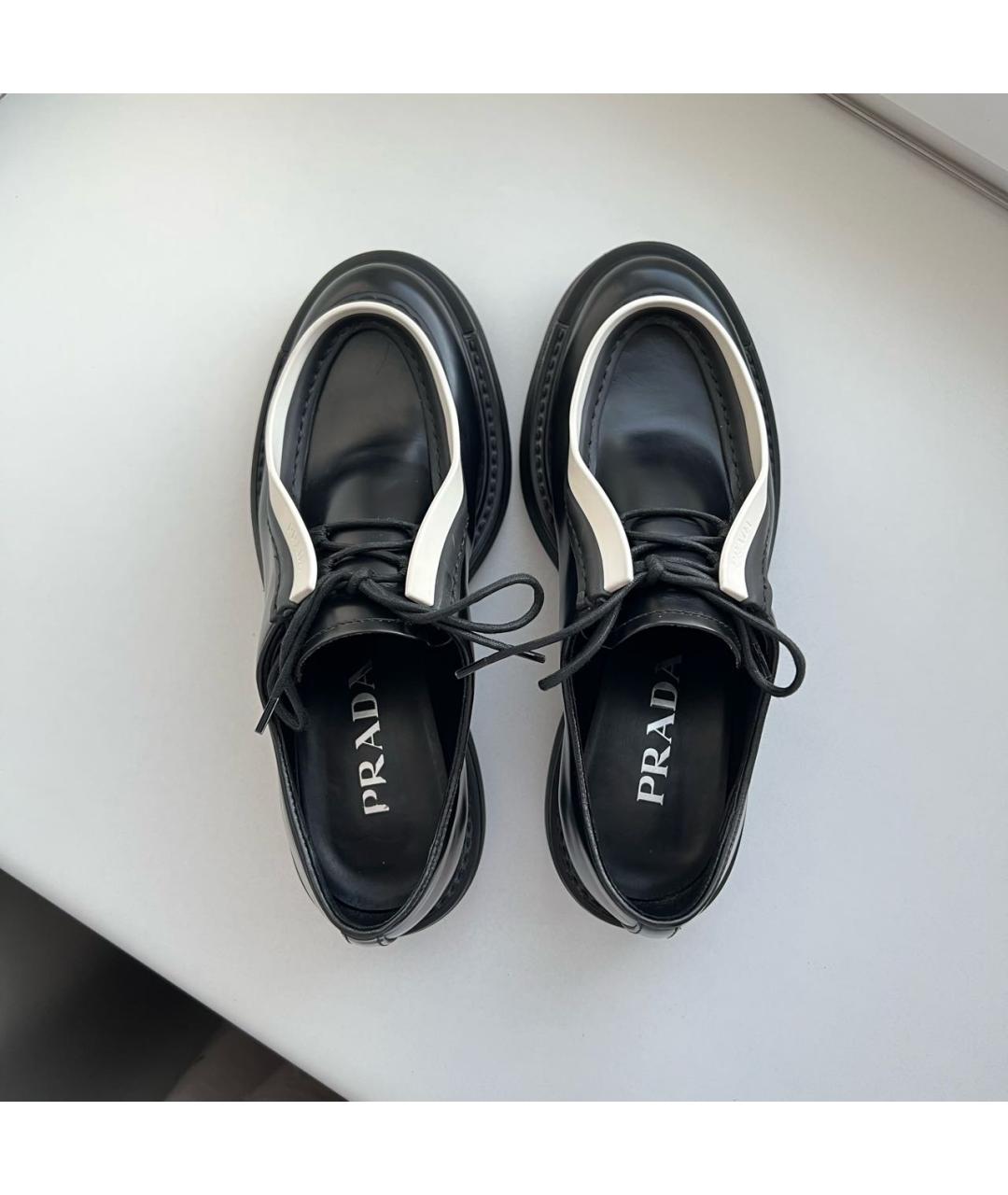 PRADA Черные кожаные ботинки, фото 2