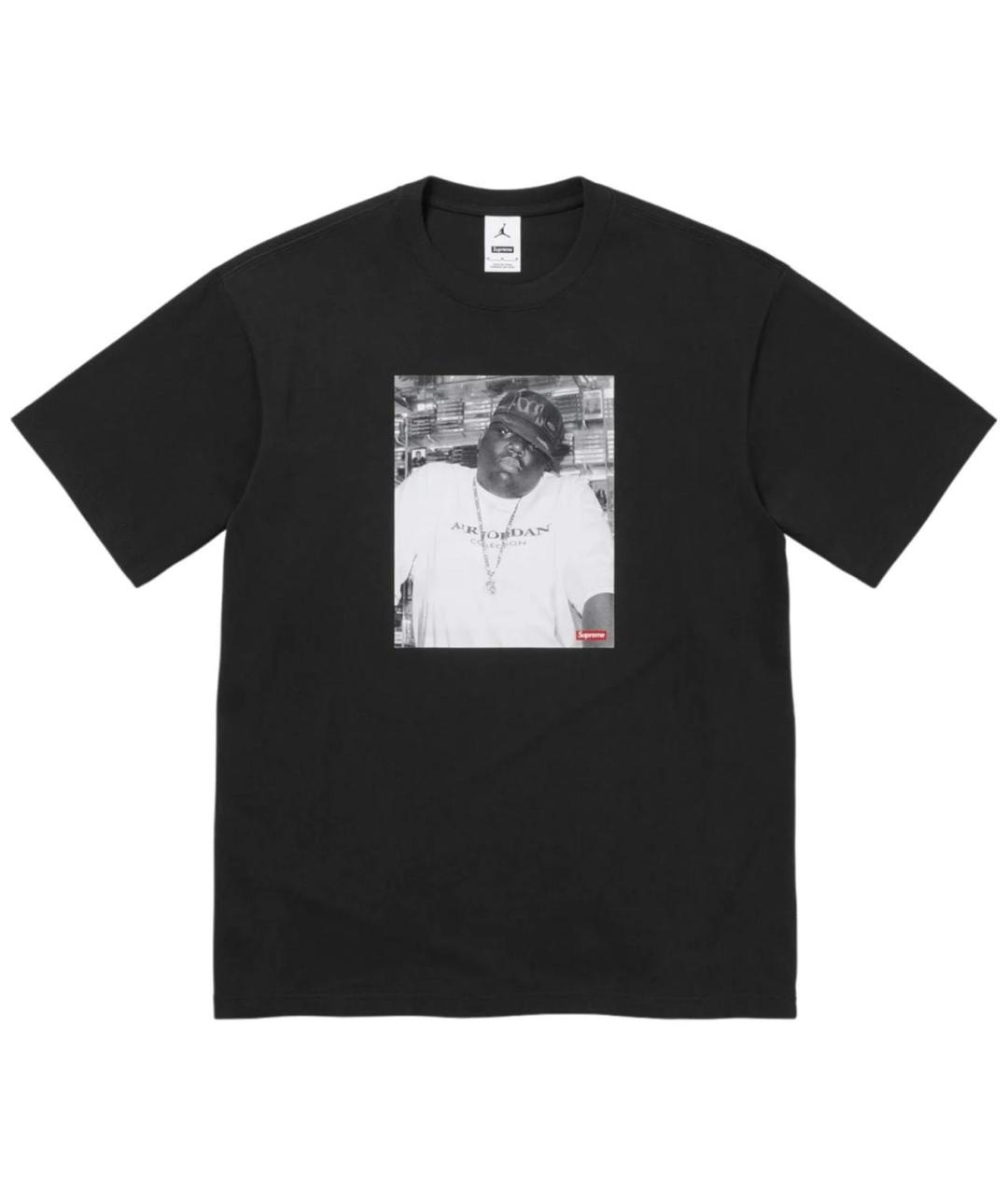 SUPREME Черная хлопковая футболка, фото 1