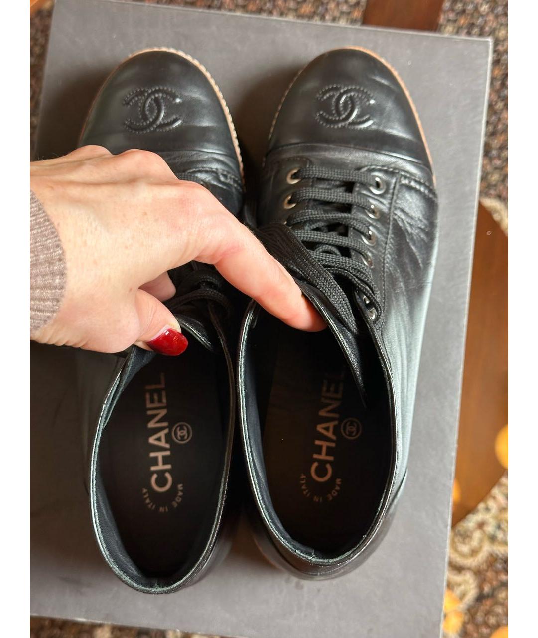 CHANEL Черные кожаные ботинки, фото 7
