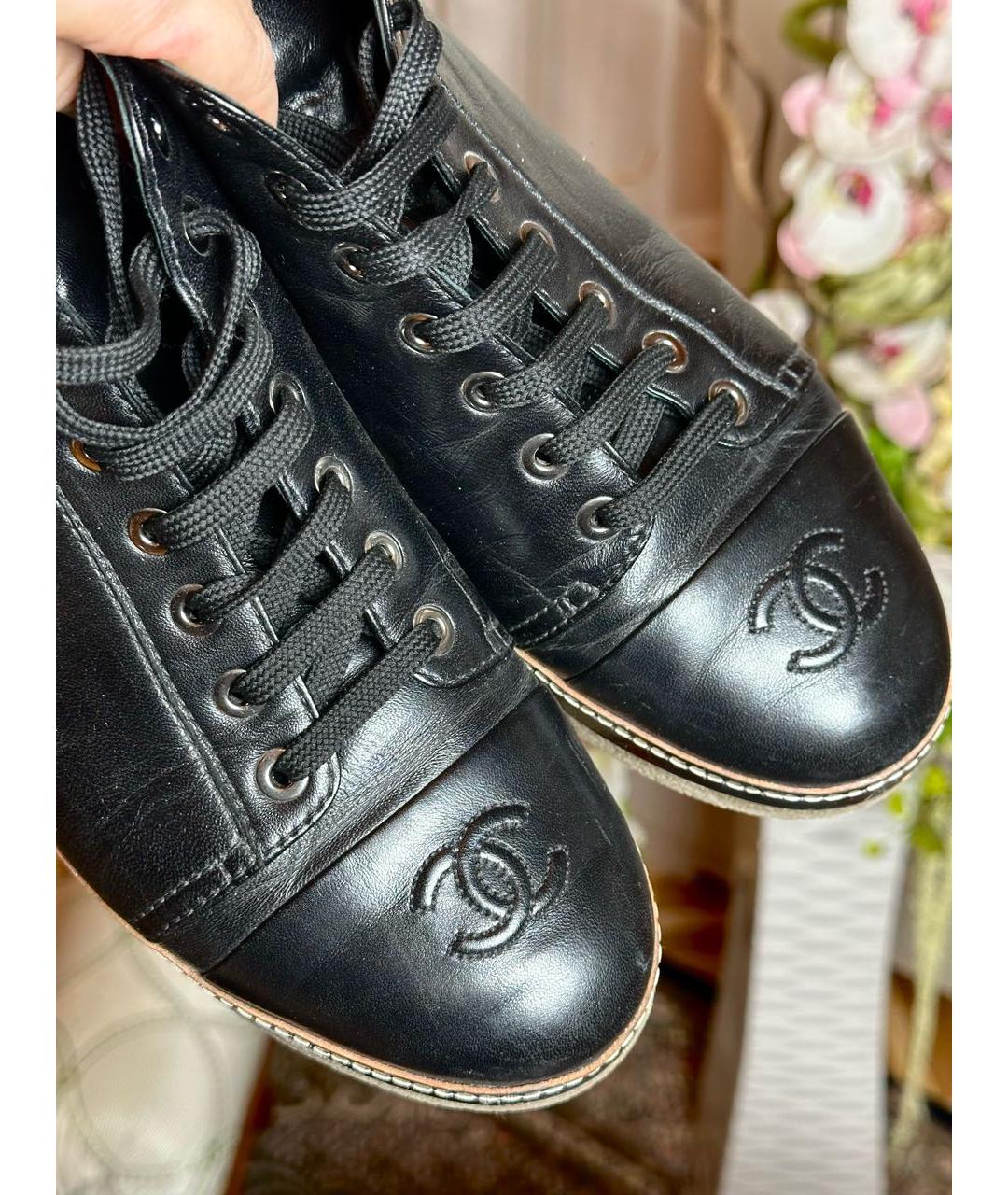 CHANEL Черные кожаные ботинки, фото 2