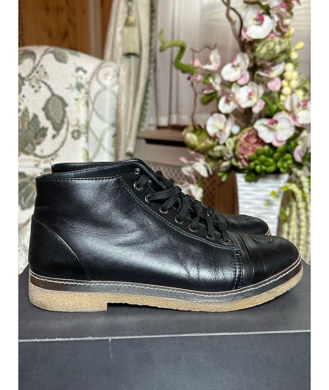 CHANEL Черные кожаные ботинки, фото 9