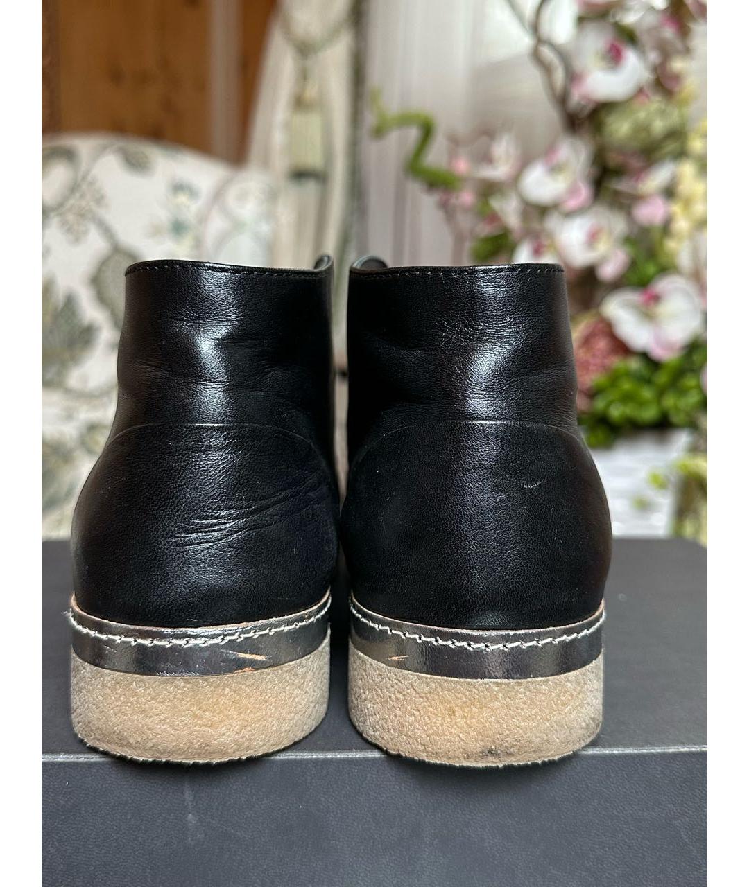 CHANEL Черные кожаные ботинки, фото 3