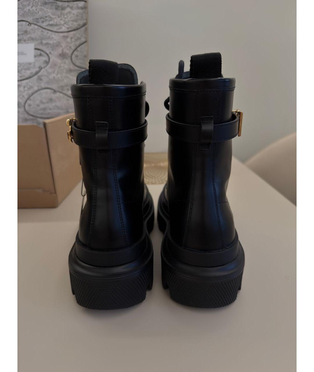 DOLCE&GABBANA Черные кожаные ботинки, фото 4