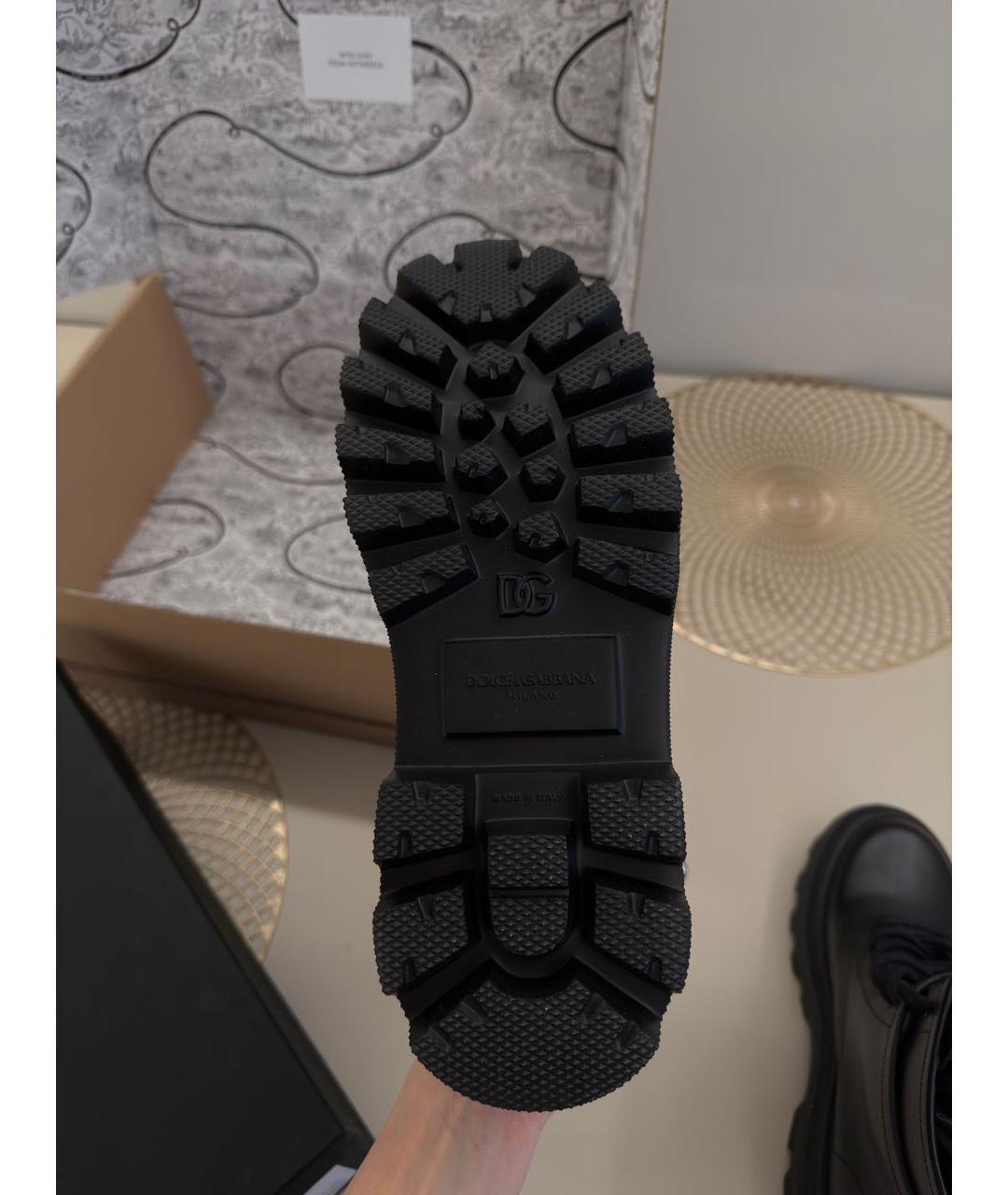 DOLCE&GABBANA Черные кожаные ботинки, фото 5