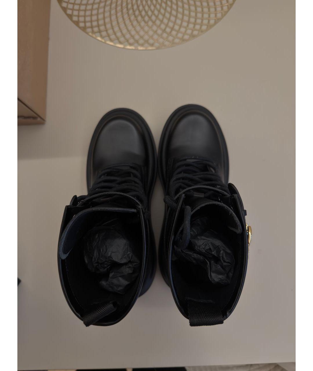 DOLCE&GABBANA Черные кожаные ботинки, фото 3