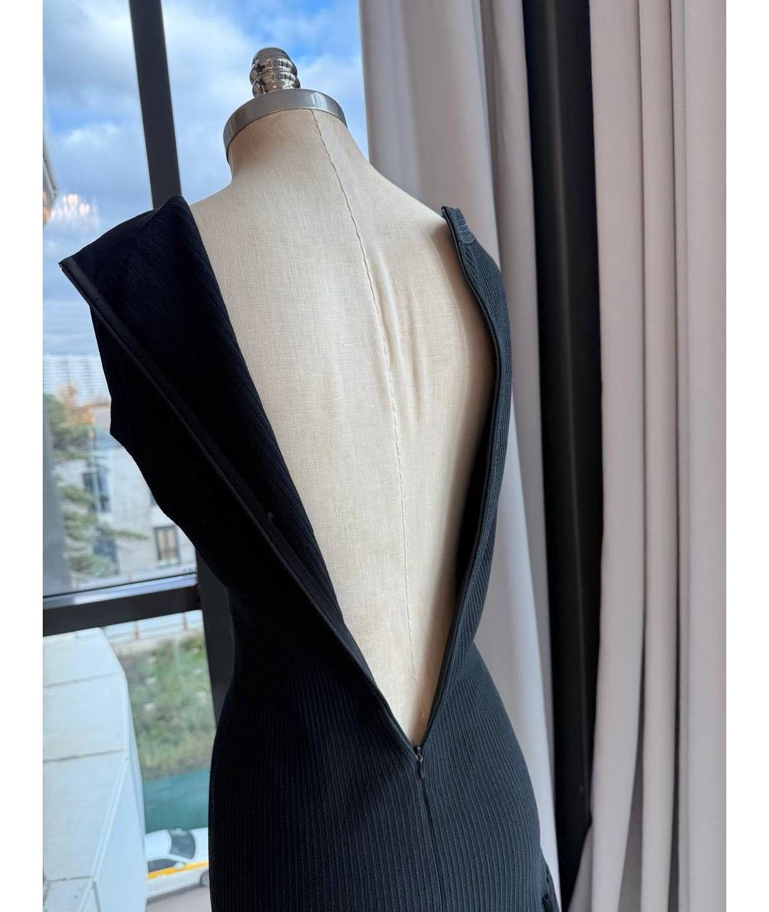 ALAIA Черное шелковое повседневное платье, фото 6