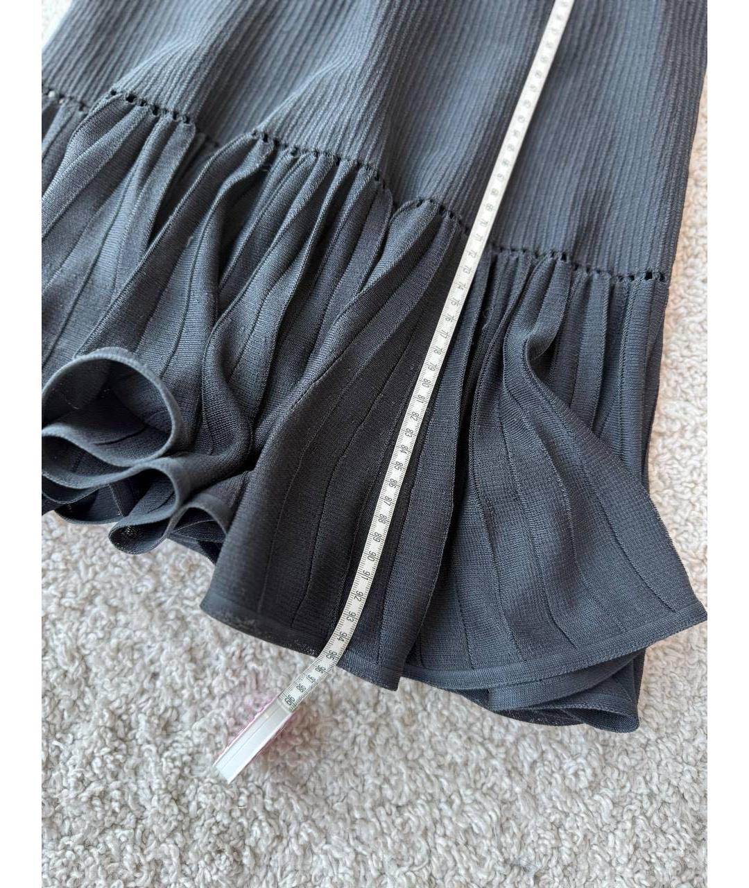 ALAIA Черное шелковое повседневное платье, фото 4