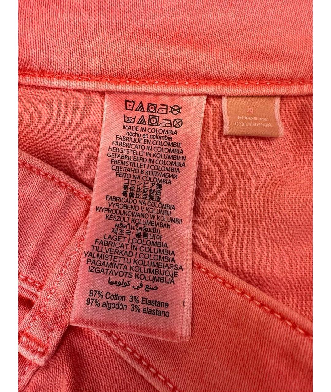 MICHAEL MICHAEL KORS Коралловые хлопко-эластановые джинсы слим, фото 6