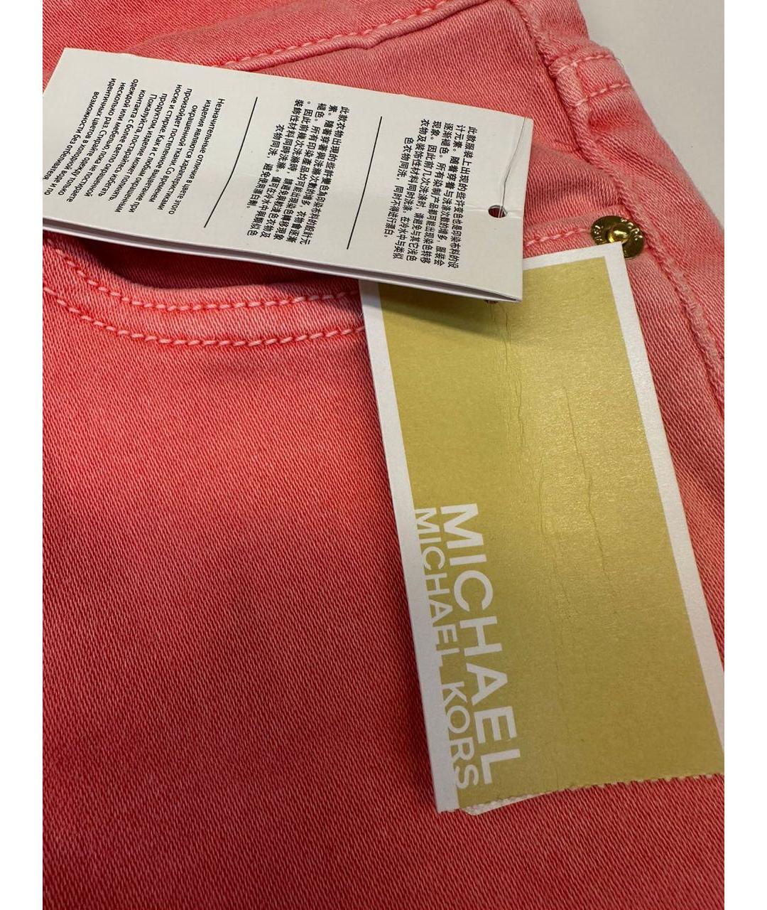 MICHAEL MICHAEL KORS Коралловые хлопко-эластановые джинсы слим, фото 7