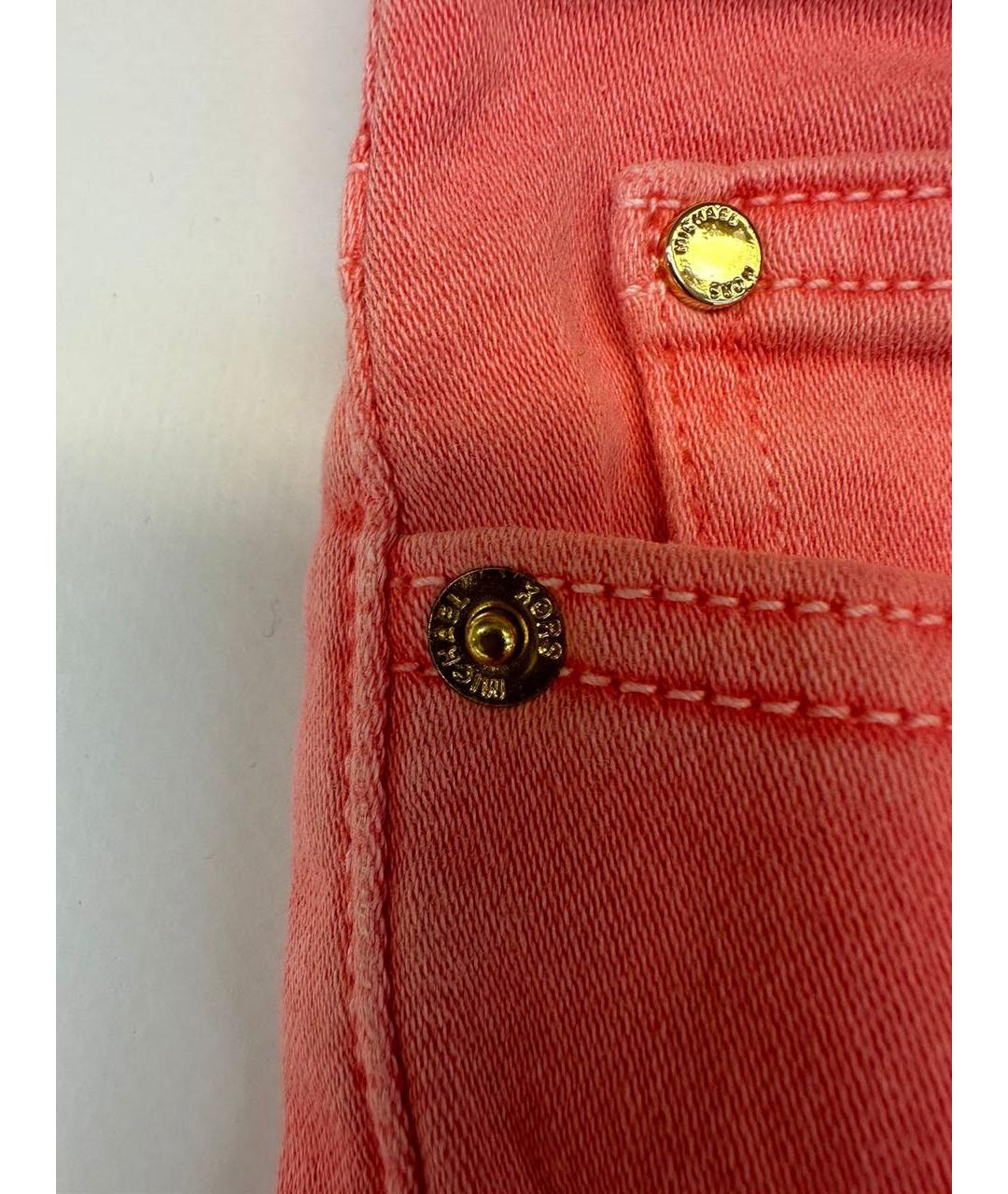 MICHAEL MICHAEL KORS Коралловые хлопко-эластановые джинсы слим, фото 4