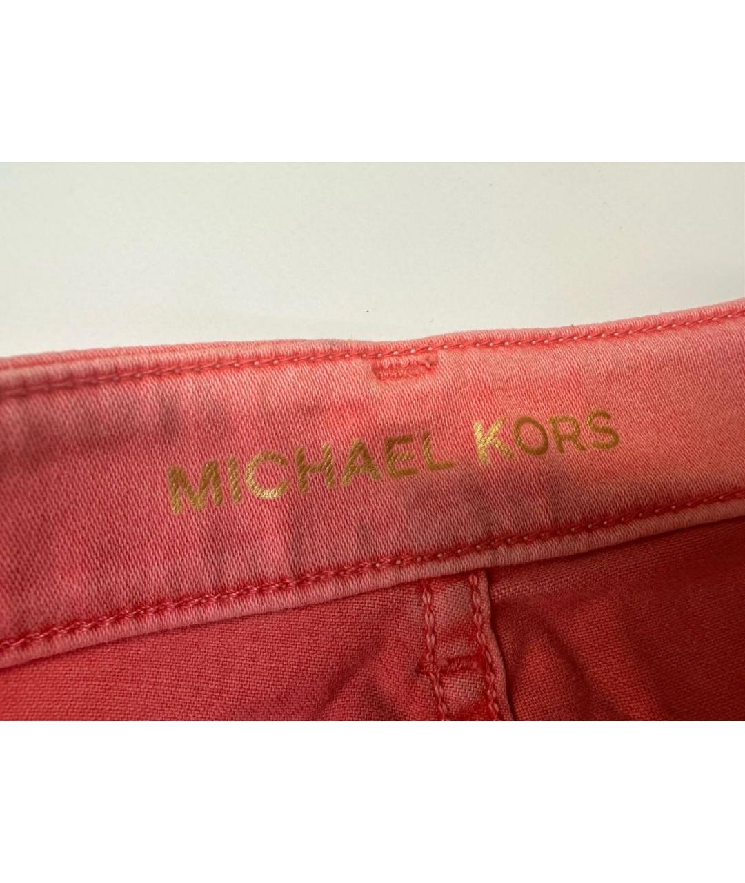 MICHAEL MICHAEL KORS Коралловые хлопко-эластановые джинсы слим, фото 3