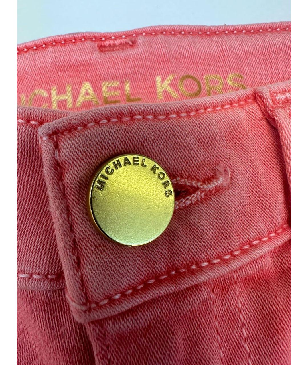 MICHAEL MICHAEL KORS Коралловые хлопко-эластановые джинсы слим, фото 5