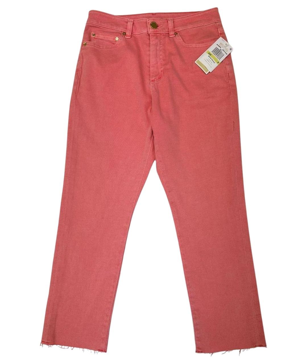 MICHAEL MICHAEL KORS Коралловые хлопко-эластановые джинсы слим, фото 1