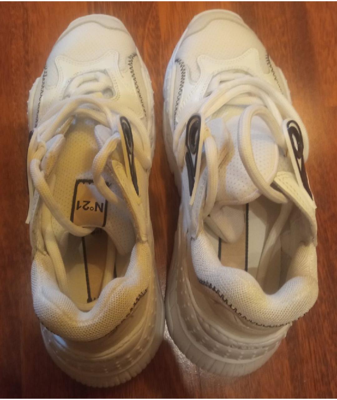 NO. 21 Белые текстильные кроссовки, фото 3