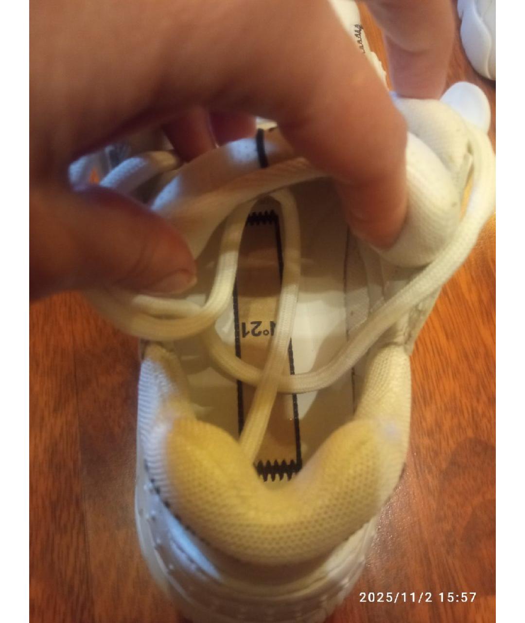 NO. 21 Белые текстильные кроссовки, фото 6