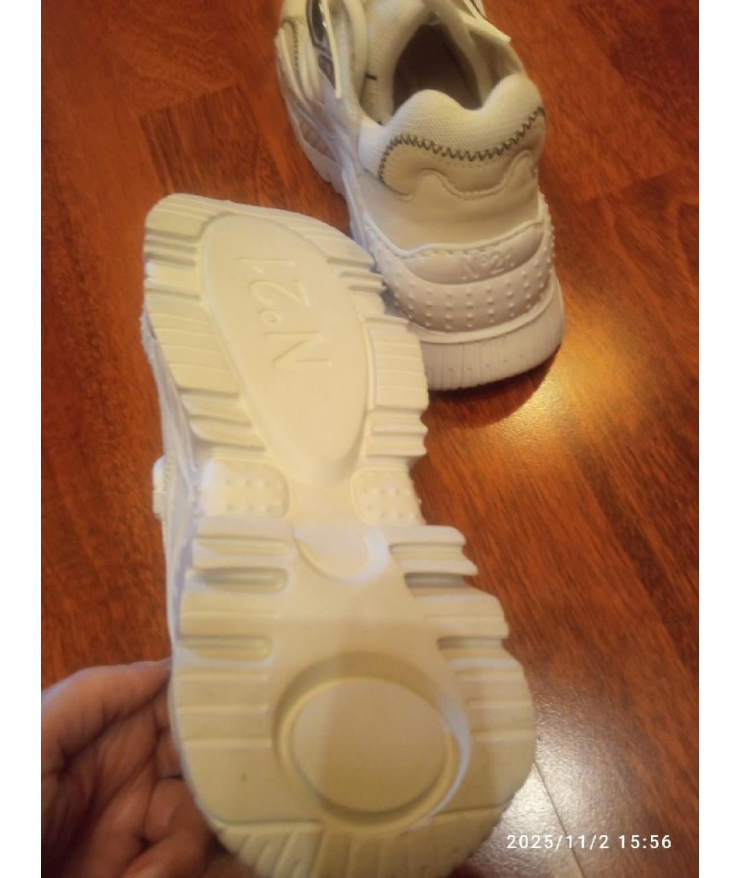 NO. 21 Белые текстильные кроссовки, фото 5