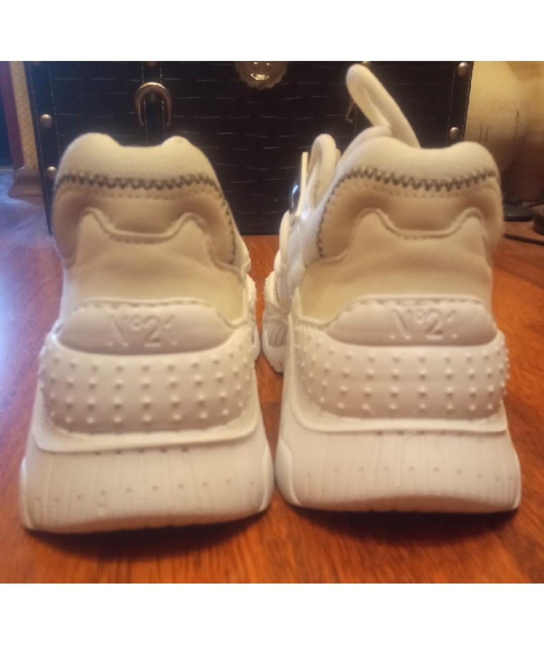 NO. 21 Белые текстильные кроссовки, фото 4