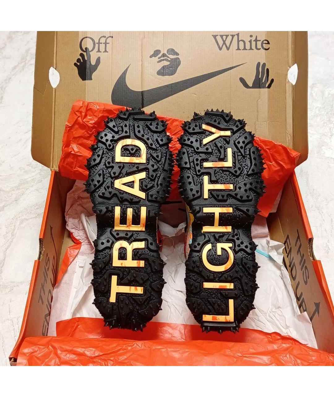 NIKE X OFF-WHITE Оранжевое замшевые высокие кроссовки / кеды, фото 6