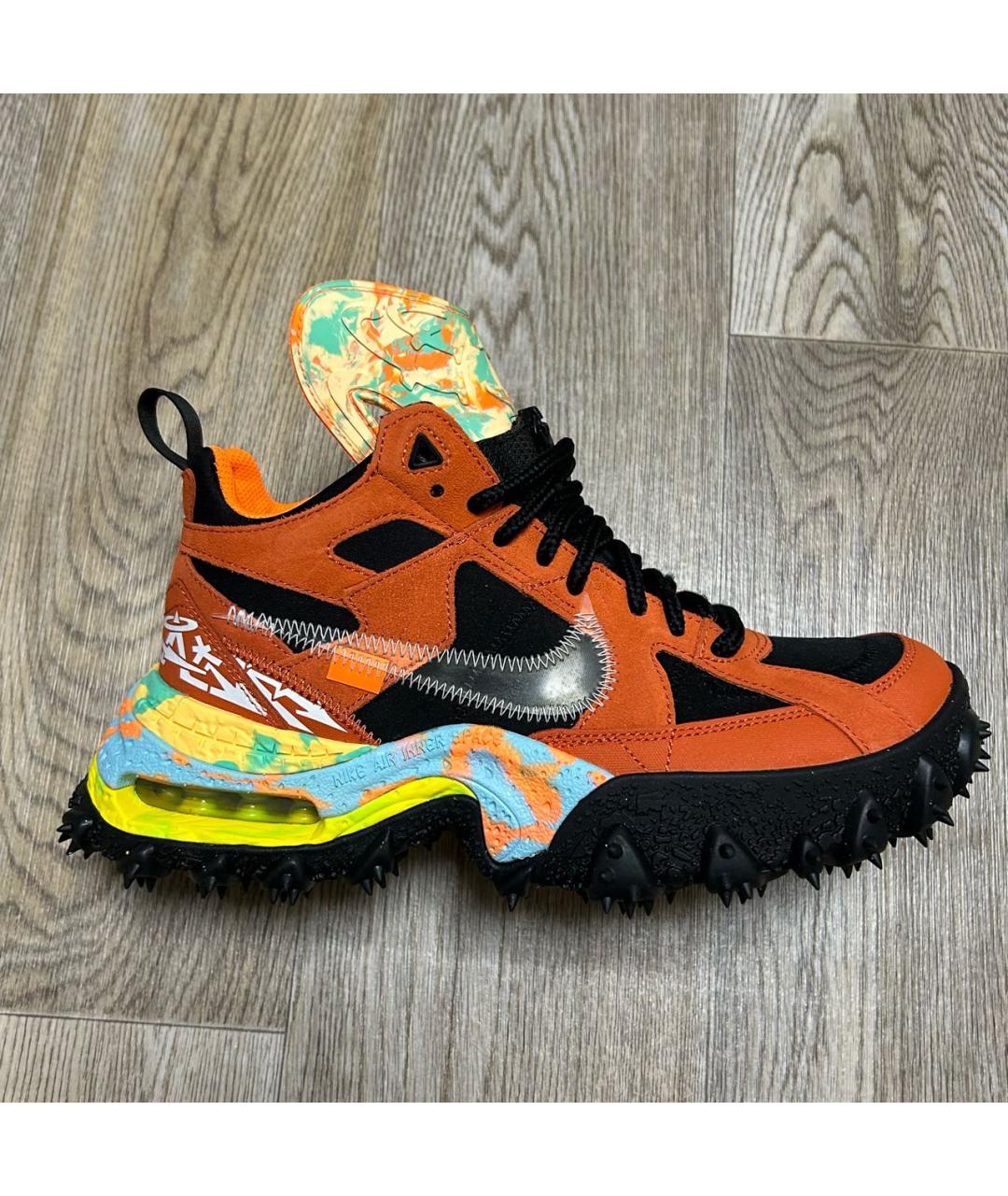 NIKE X OFF-WHITE Оранжевое замшевые высокие кроссовки / кеды, фото 9