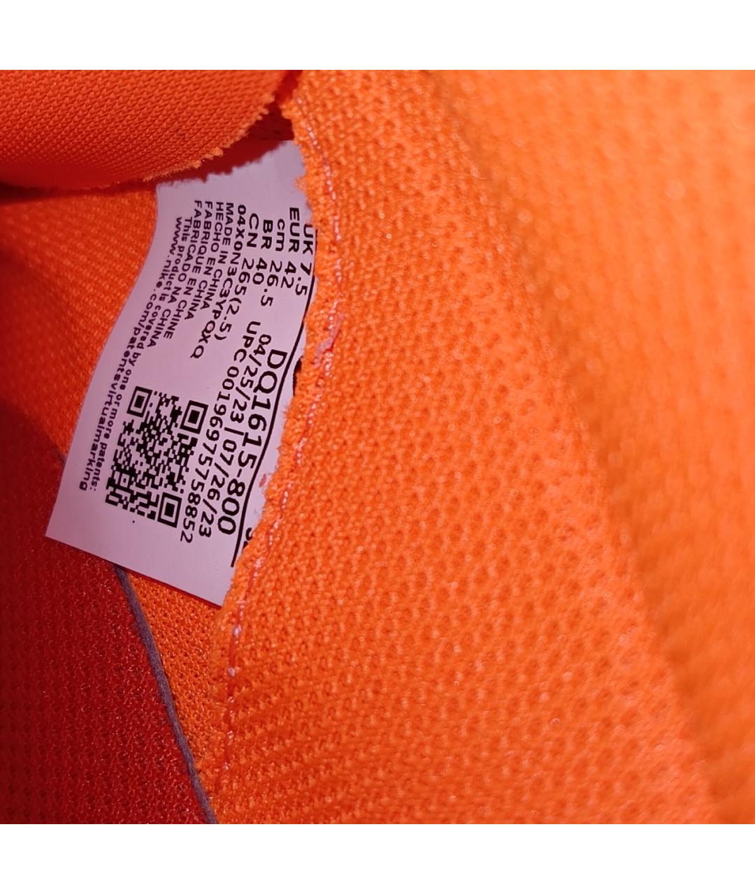 NIKE X OFF-WHITE Оранжевое замшевые высокие кроссовки / кеды, фото 7