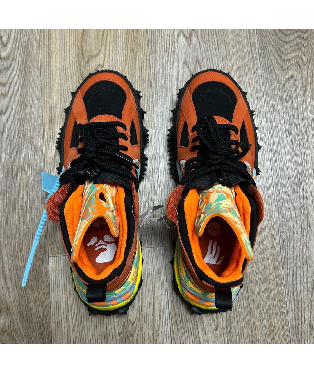 NIKE X OFF-WHITE Оранжевое замшевые высокие кроссовки / кеды, фото 3