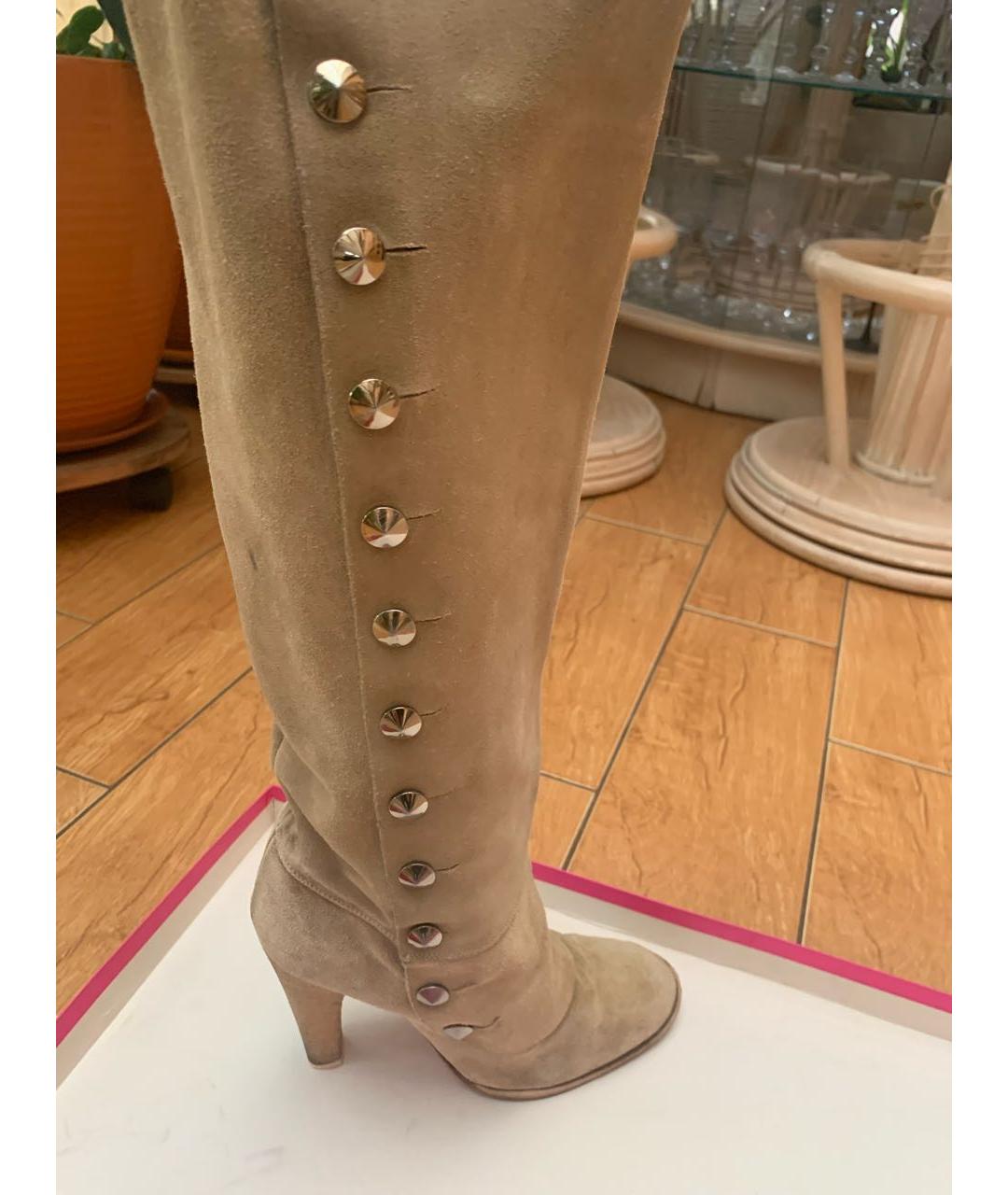 UNGARO Бежевые замшевые сапоги, фото 2