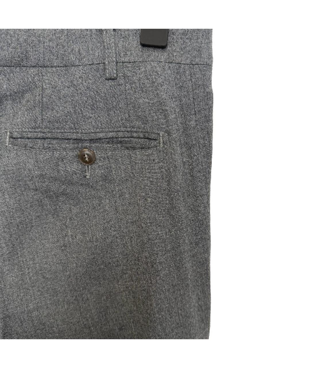 CANALI Серые шерстяные повседневные брюки, фото 3
