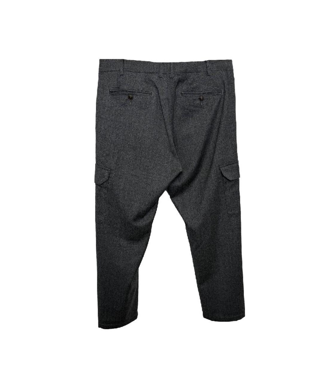 CANALI Серые шерстяные повседневные брюки, фото 2