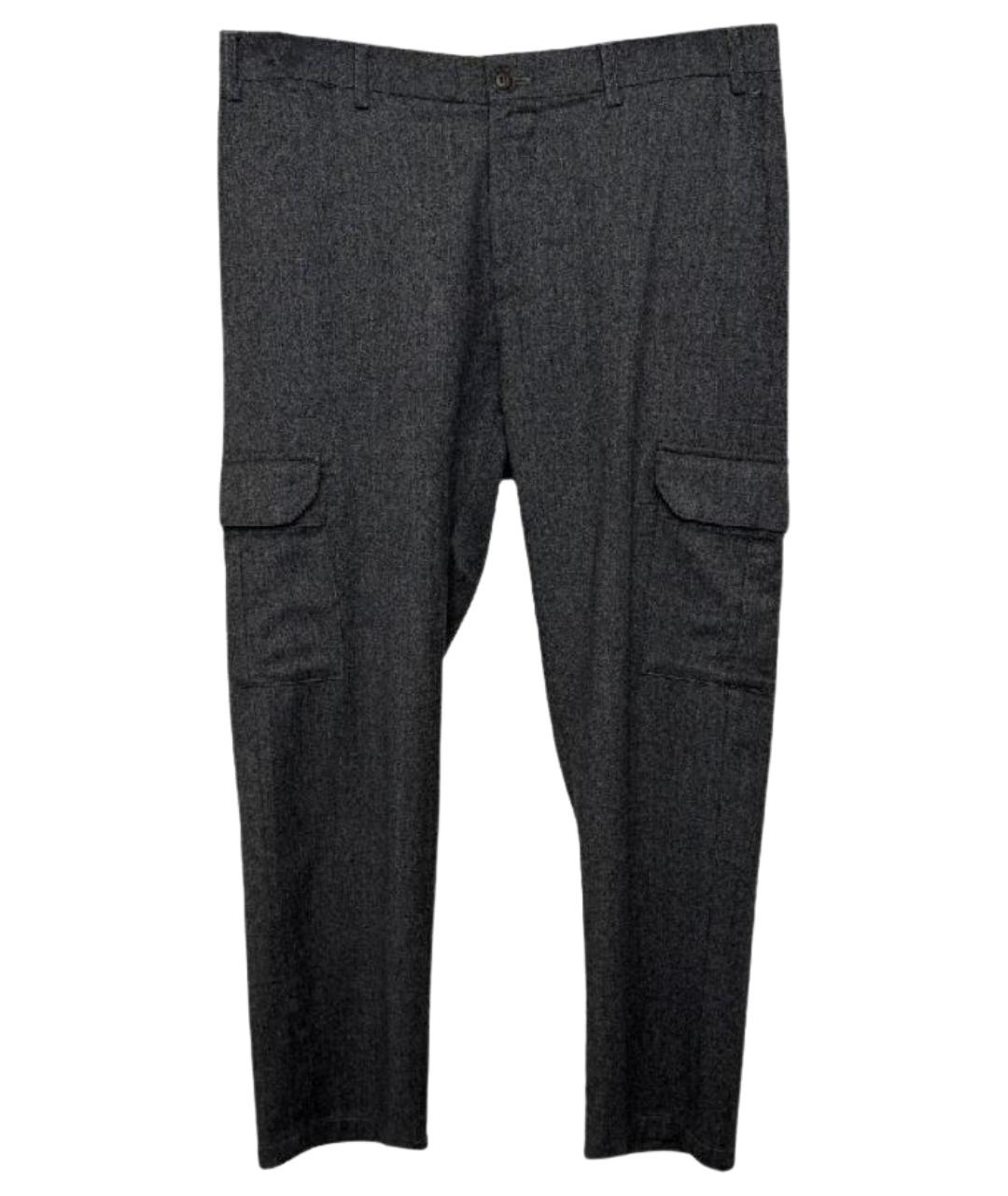CANALI Серые шерстяные повседневные брюки, фото 1