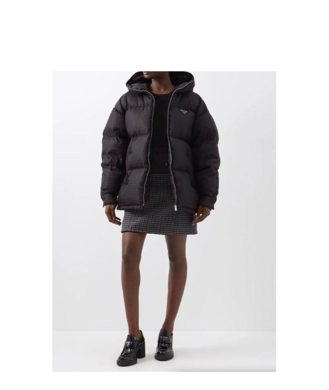 PRADA Черный полиэстеровый пуховик, фото 5