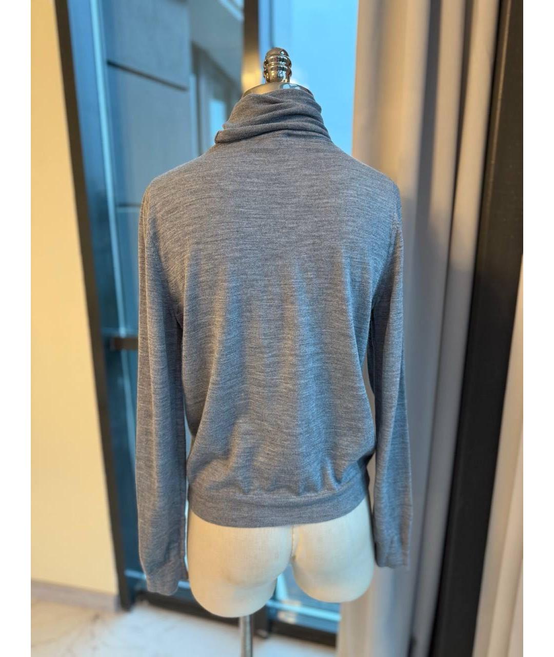 MAX MARA Серая хлопковая водолазка, фото 2