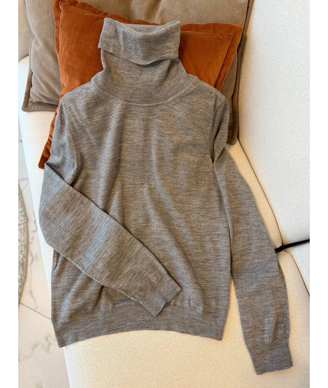MAX MARA Серая хлопковая водолазка, фото 6