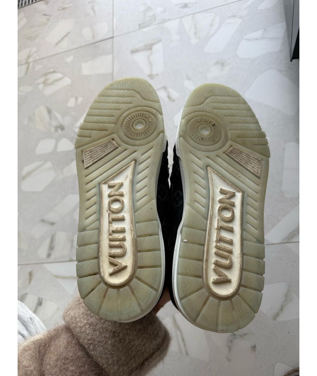 LOUIS VUITTON Черные кожаные низкие кроссовки / кеды, фото 5