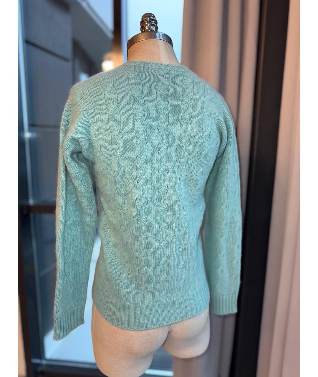 BALLANTYNE Бирюзовый хлопко-эластановый джемпер / свитер, фото 2
