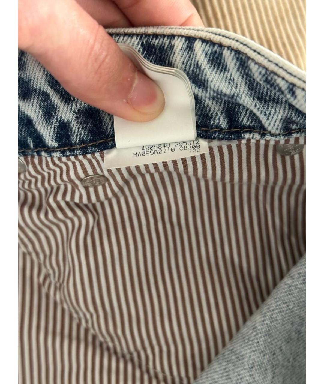 BRUNELLO CUCINELLI Голубые хлопковые прямые джинсы, фото 8