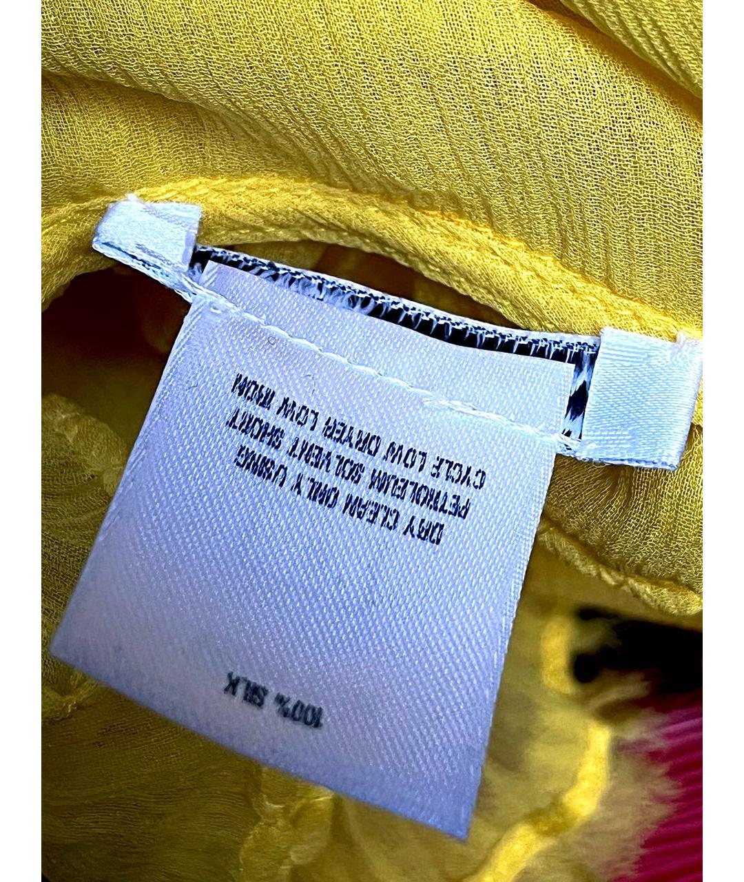 OSCAR DE LA RENTA Желтая шелковая блузы, фото 6
