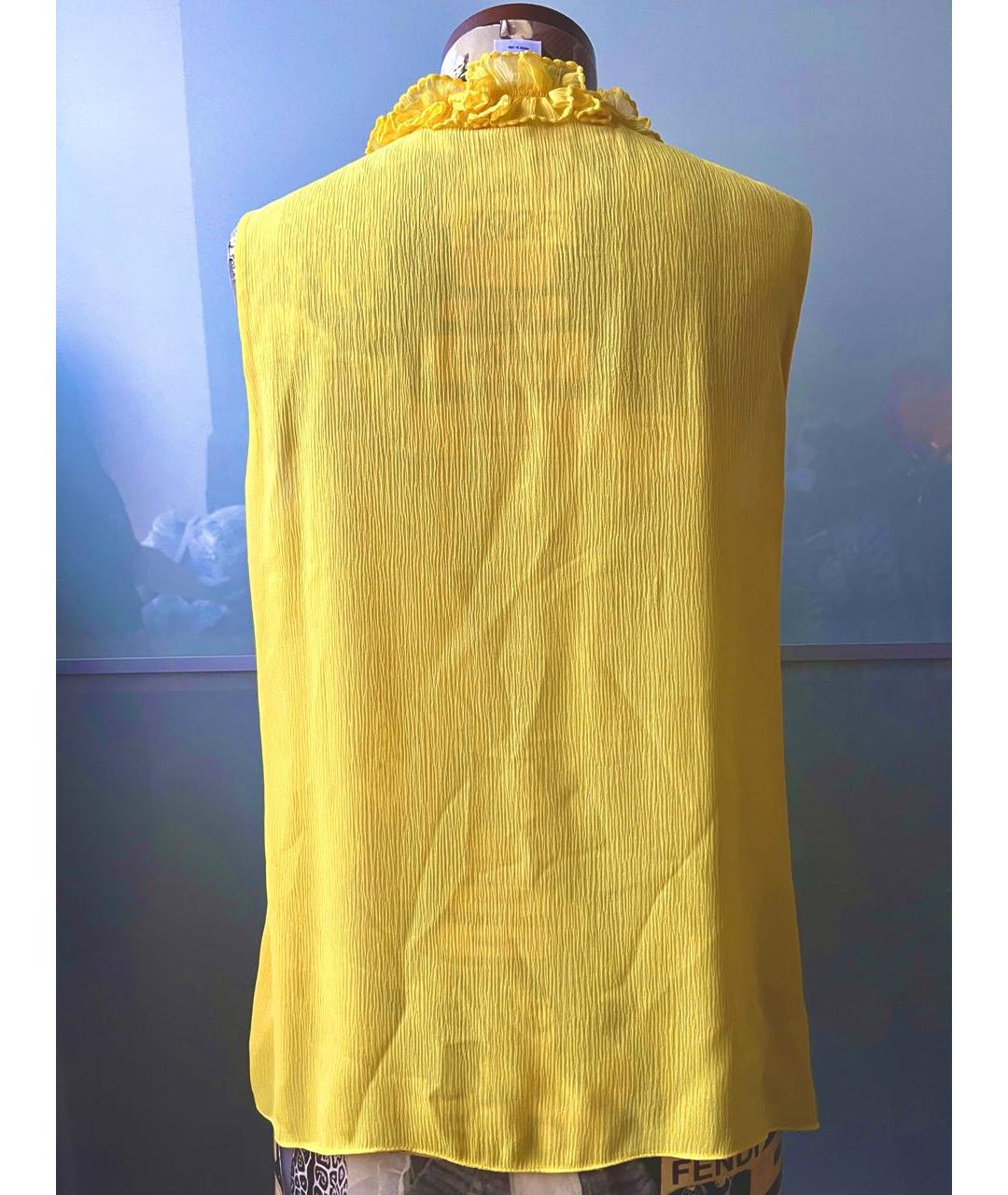 OSCAR DE LA RENTA Желтая шелковая блузы, фото 2