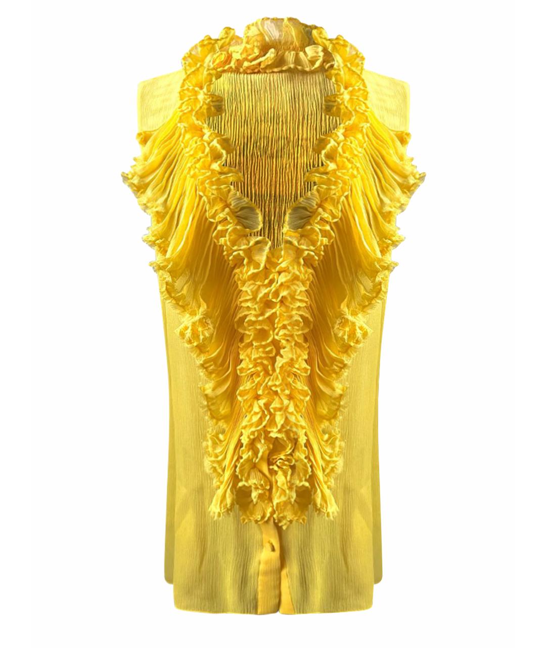 OSCAR DE LA RENTA Желтая шелковая блузы, фото 1