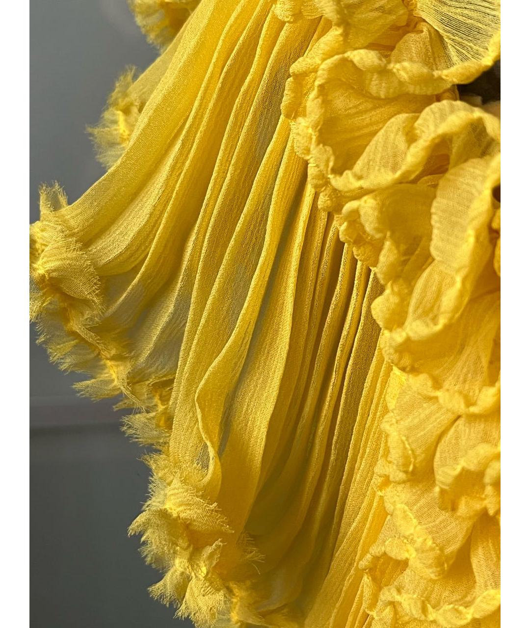 OSCAR DE LA RENTA Желтая шелковая блузы, фото 4