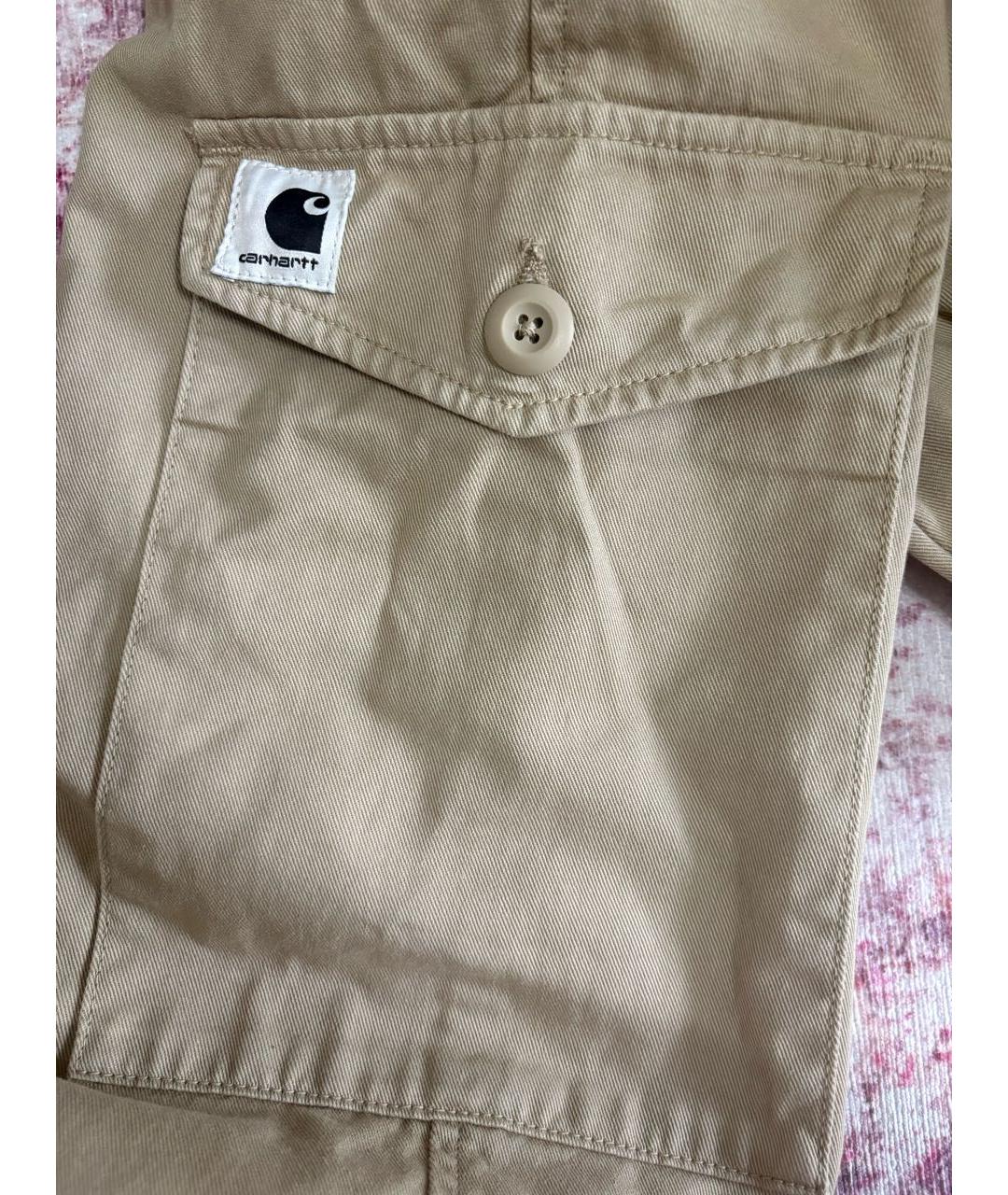 CARHARTT WIP Горчичные хлопковые прямые брюки, фото 4