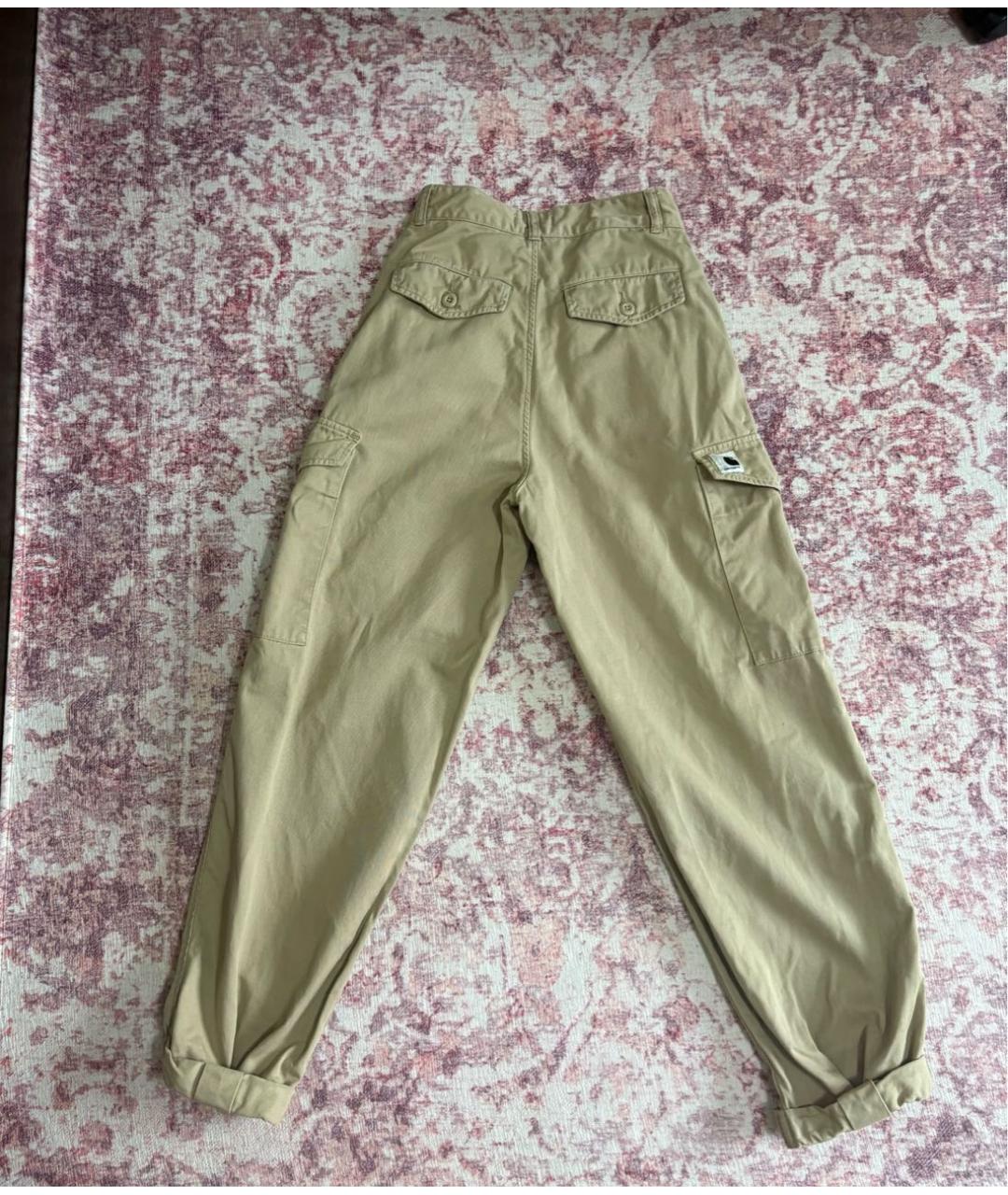 CARHARTT WIP Горчичные хлопковые прямые брюки, фото 2