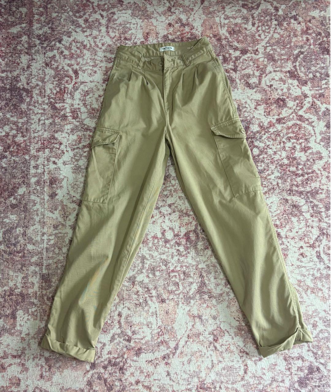 CARHARTT WIP Горчичные хлопковые прямые брюки, фото 6