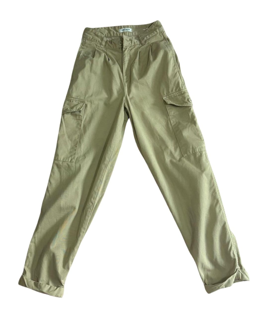 CARHARTT WIP Горчичные хлопковые прямые брюки, фото 1