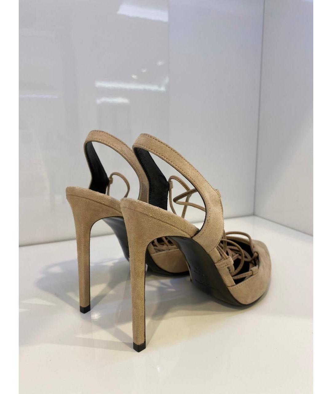 SAINT LAURENT Бежевые кожаные туфли, фото 4