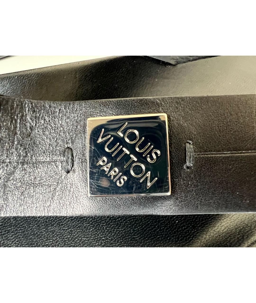 LOUIS VUITTON Черные кожаные шлепанцы, фото 5