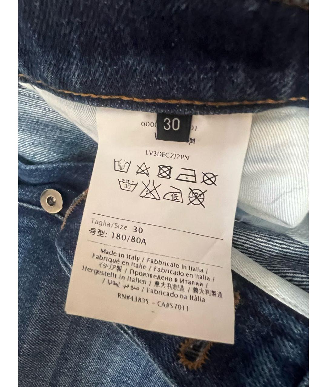 VALENTINO Синие хлопковые прямые джинсы, фото 6